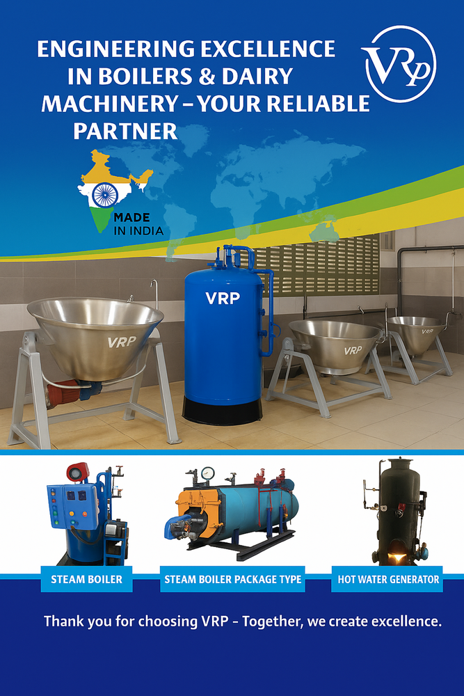 Industrial Steam Boiler,thermic Fluid Heater ,Hot Water Generator ,Ibr & Non-ibr ,Vrp Engineering (Exporter Of Industrial Boilers & Heating Systems) - Capacity: 100-300000 M3/hr