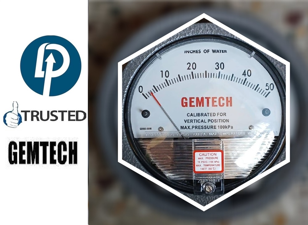 GEMTECH Differential Pressure Gauge Distributor by For GIDC Sachin Surat - 394230