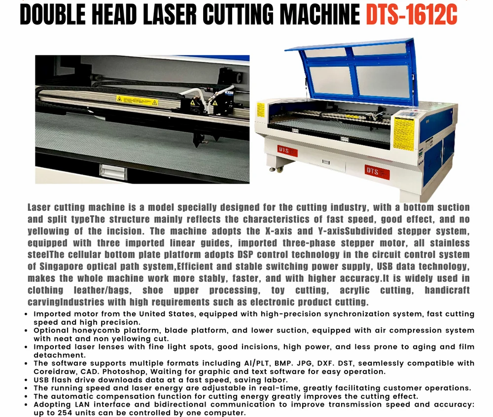 Double Head Laser Cutting Machine DTS-1612C