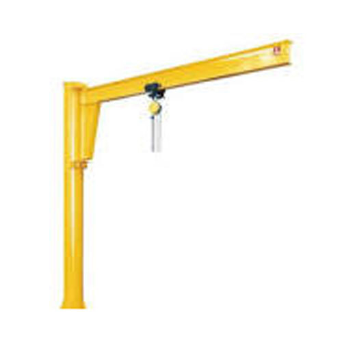 Pillar Mounted Jib Crane - Electric Power Supply, Yellow Paint Coated, High Working Pressure | Automatic Control, Durable, New Condition