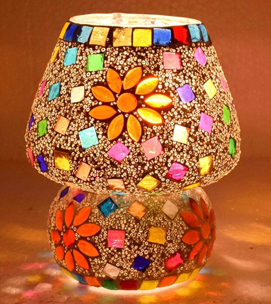 Mosaic Glass Table Lamp - Color: Multicolor