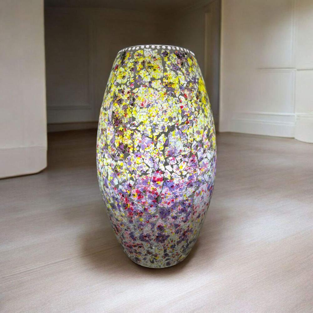 Tuffen Glass Dholak Lamp - Color: Multicolor