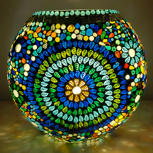Mosaic Glass Purse Lamp