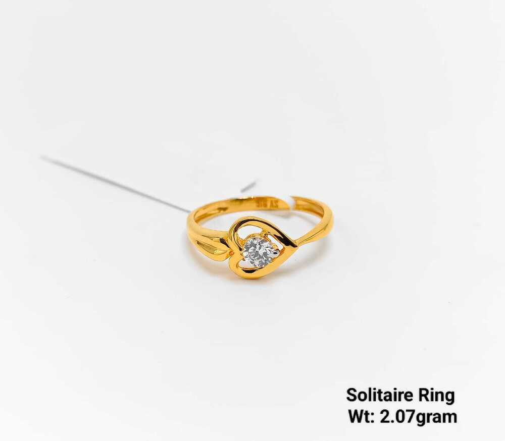92 New Design Gold Solitaire Ring