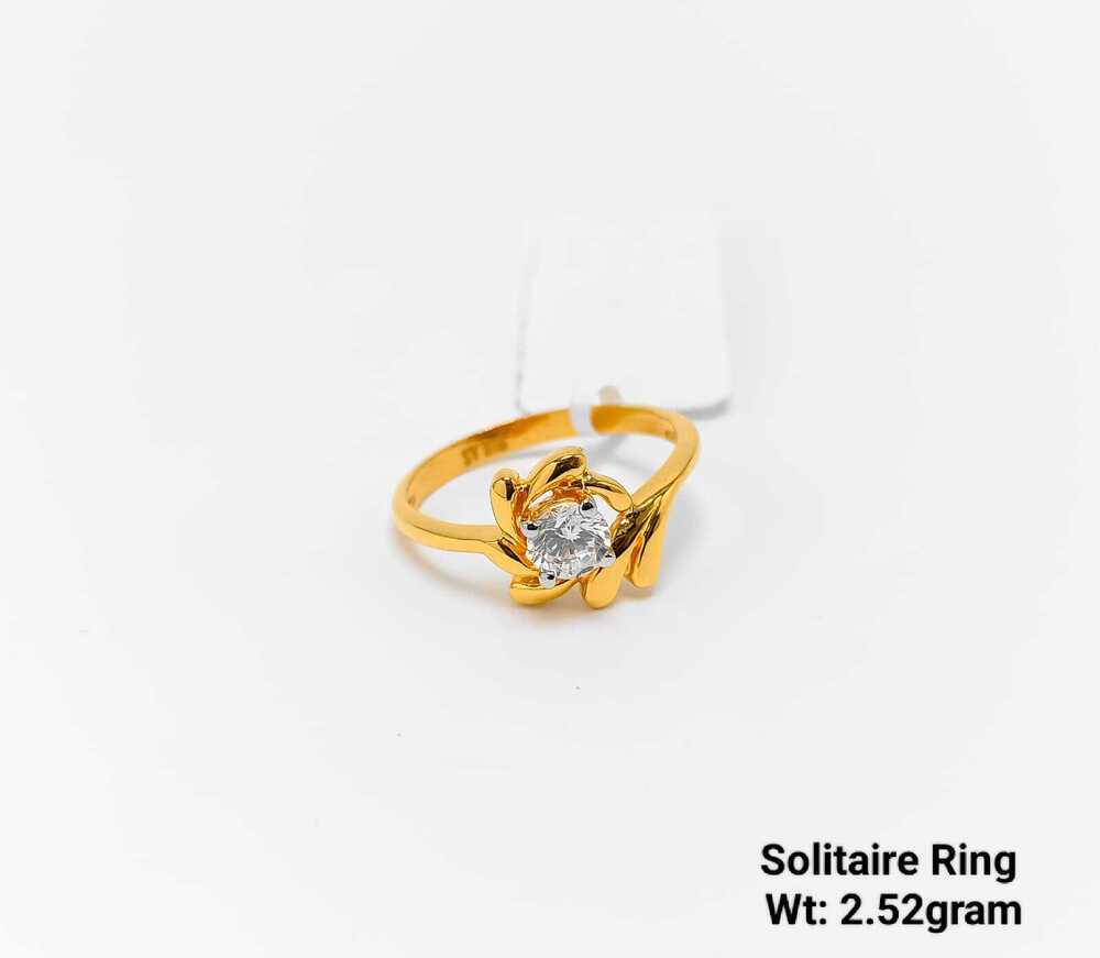 92 New Design Gold Solitaire Ring