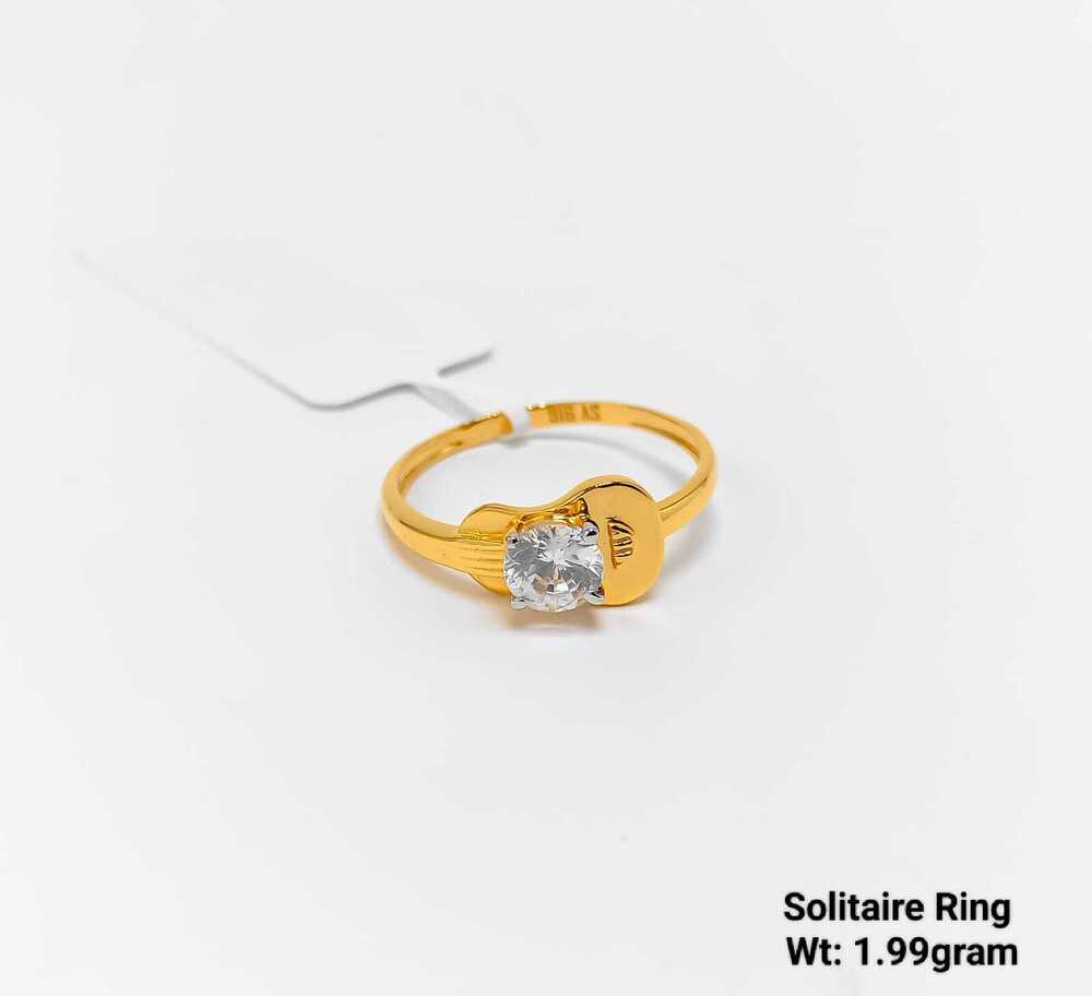 92 New Design Gold Solitaire Ring