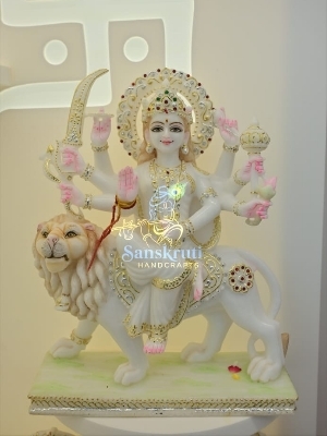 Durga marble statue