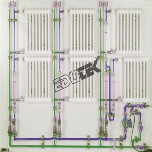 Hydronic Balancing Trainer - Dimensions 2250x750x1790mm, 60l/min Max Flow Rate, 6 Radiators With Adjustable Lockshield Valves | Independent Water System, Variable Pipework Resistance, Measurable Temperature And Flow Rates