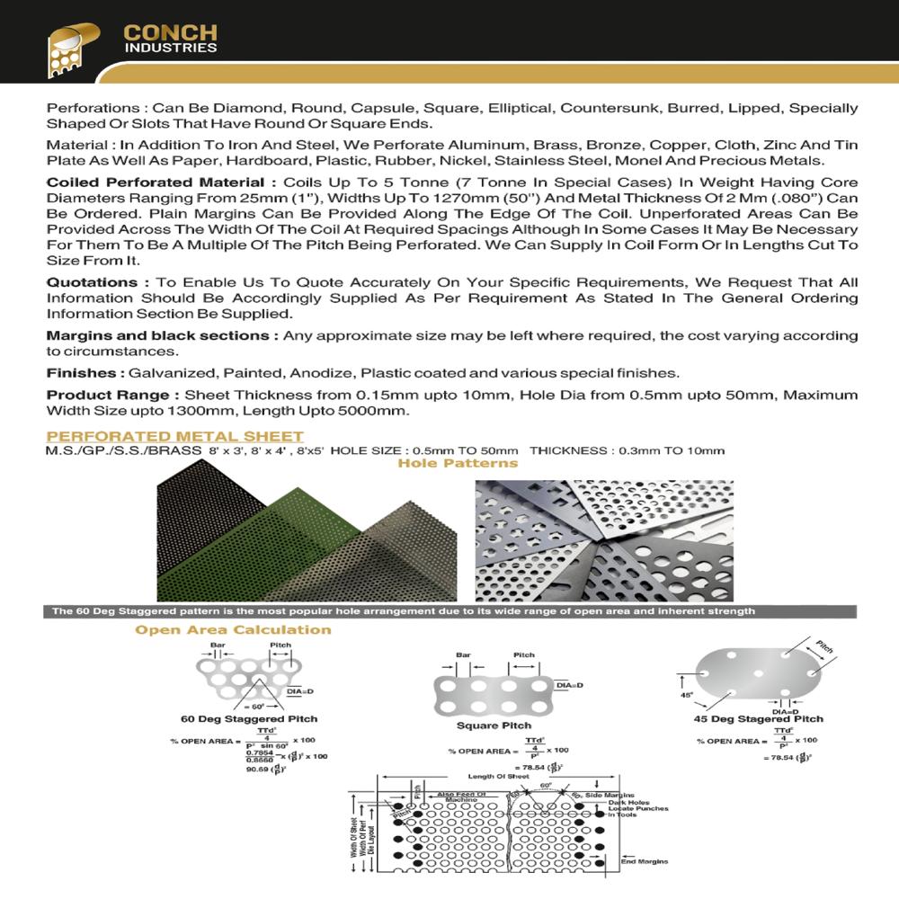 Perforated Sheet 1.2 Mm Thikness - Application: Box