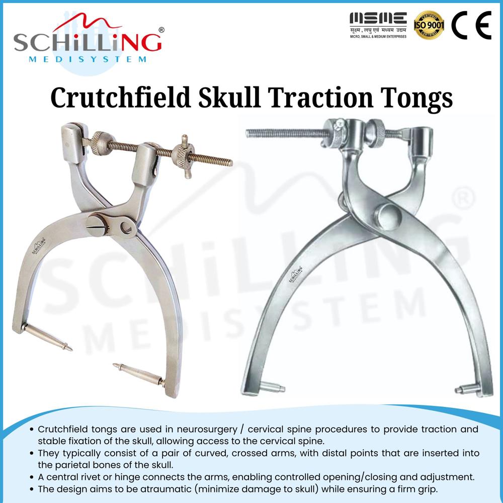 Schilling Crutchfield Skull Traction Tongs - Application: Hospital