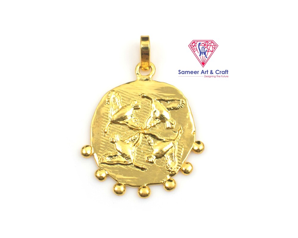 Brass With 18k Gold Plated Charms Pendant Weight 5.50 Gram Per Piece
