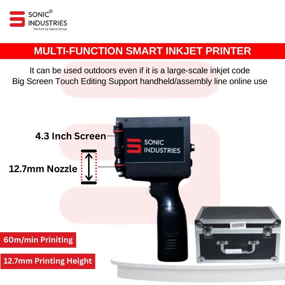 Handheld Thermal Inkjet Printer With Solvent Cartridge
