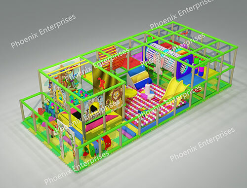 Green And Yellow Indoor Children Soft Play Equipment - Color: Multiple