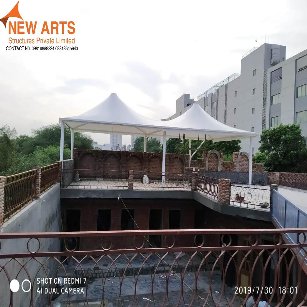 Tensile Structure Car Shed - Color: White