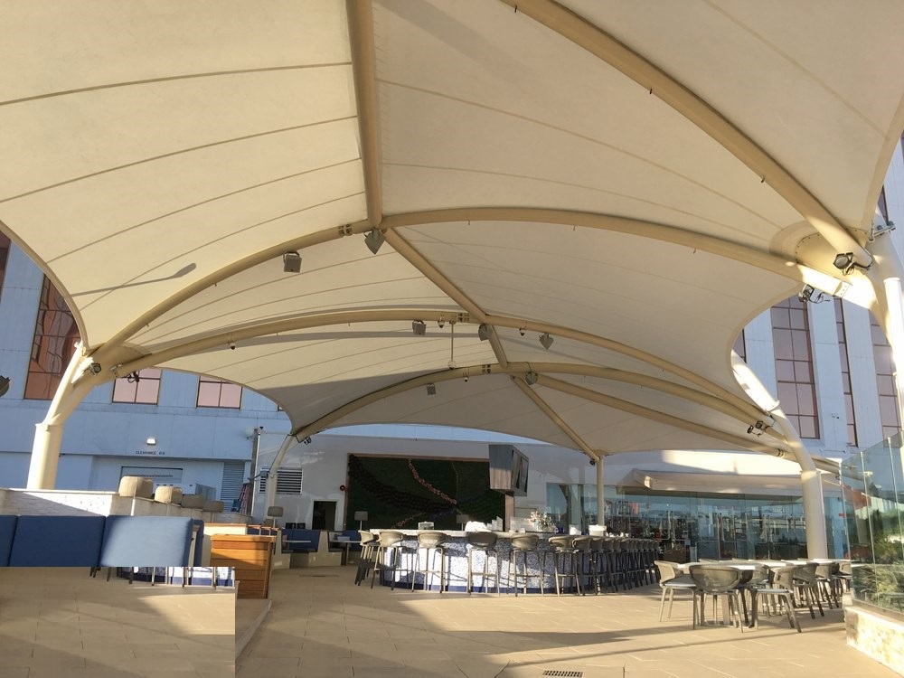 Tensile Structure Car Shed - Color: White