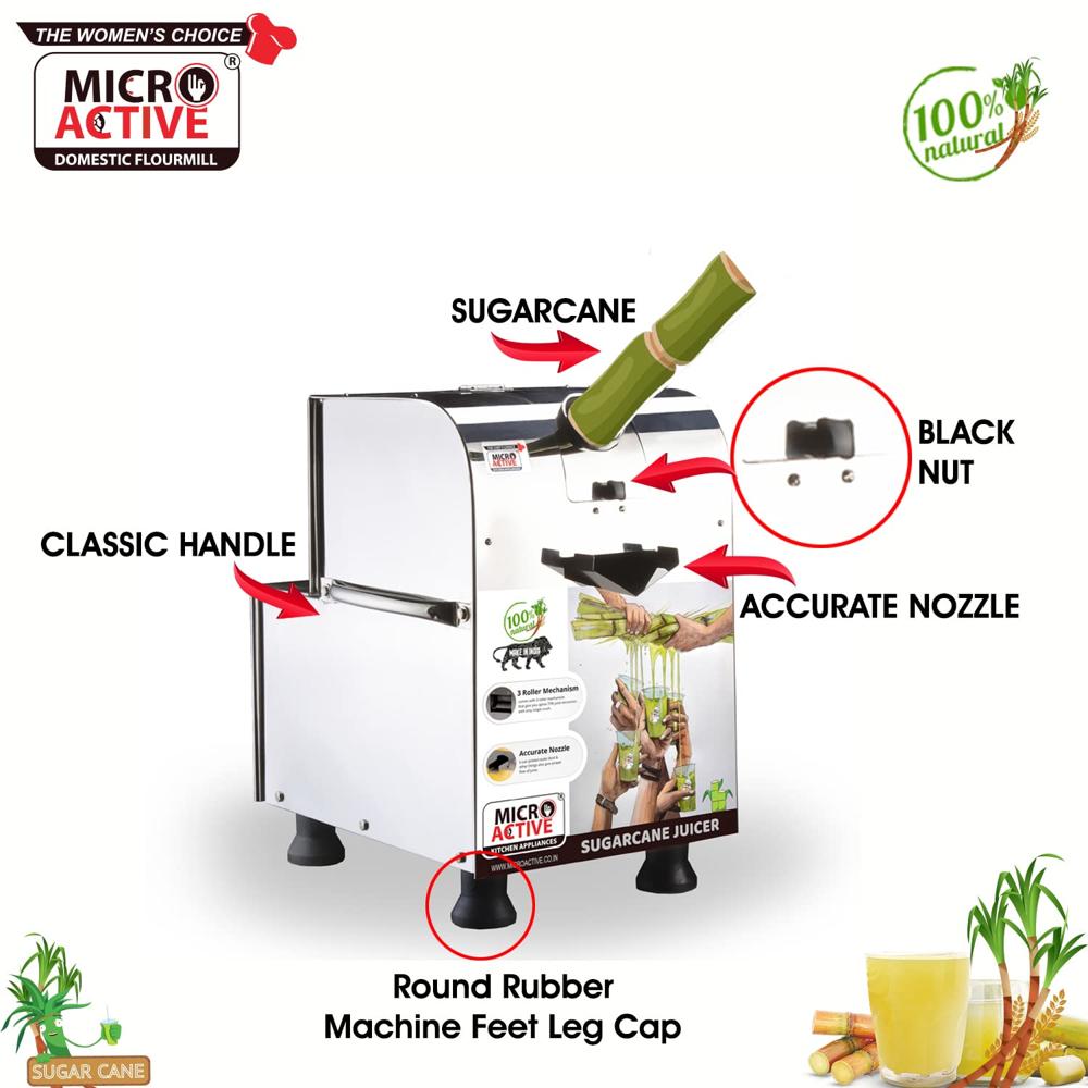 Sugarcane Juice Machine Ss-304 1.5hp Motor Mg - Color: Silver