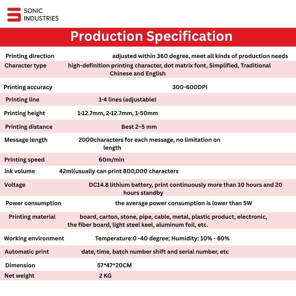 Online Inkjet Printer 4 inch Screen