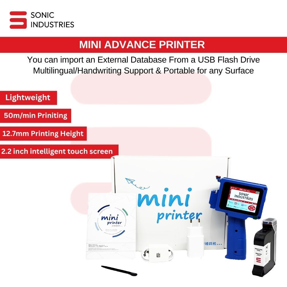 Mini Printer for printing date,Mrp,Exp.logo,Serial no & etc.
