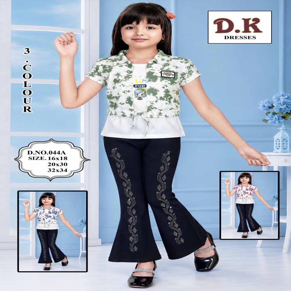 277 Embroidery Worked Top And Pant Set - Color: Multicolor