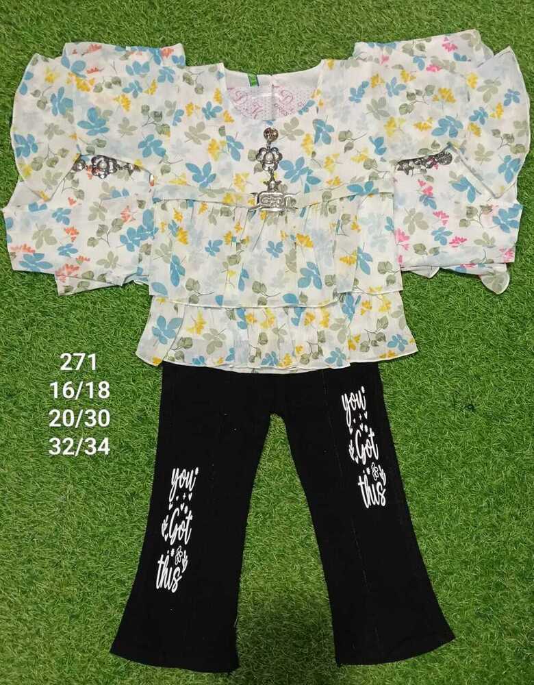 271 Designer Top And Capri Set - Age Group: Kids