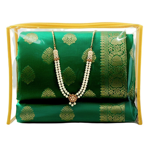 Zipper Saree Packing Bag - Color: Transparent