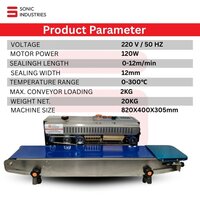 Continuous Band Sealing Machine Horizontal Stainsteel body