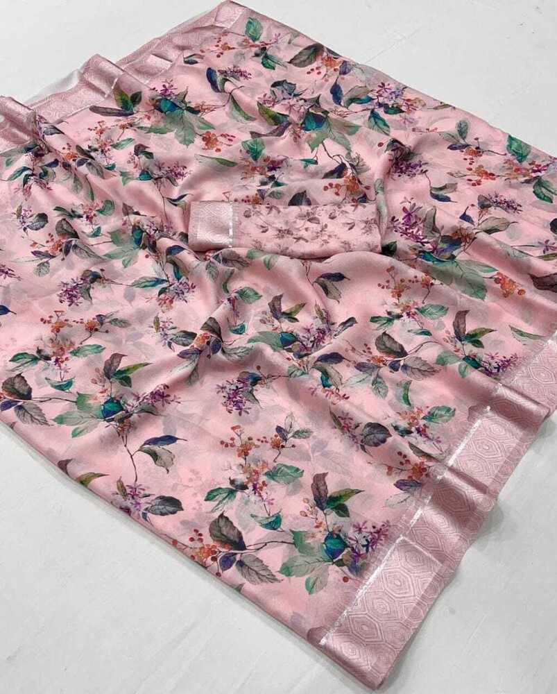 Pure Viscose Satin Saree - Bust Size: 44 Inch (In)