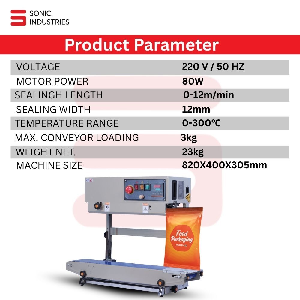 Vertical Continuous Band Sealing Machine for Food Packets Economic