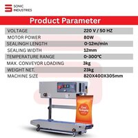 Vertical Continuous Band Sealing Machine for Food Packets Economic