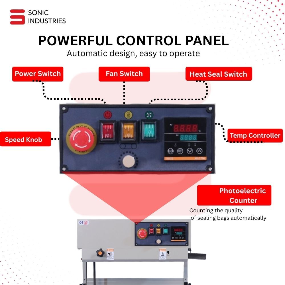 Vertical Continuous Band Sealing Machine For Food Packets Economic - Accuracy: 0.02-0.08mm Mm/m