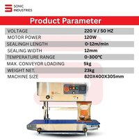 Vertical Continous band  Sealing Machine Stainless steel body 3kg  Top model (Heavy duty)