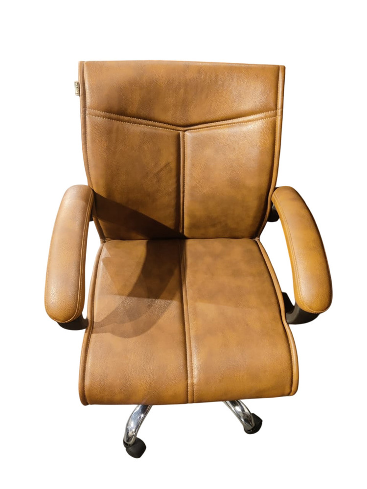 Leather Comfort Revoling Office Chair - Color: Brown