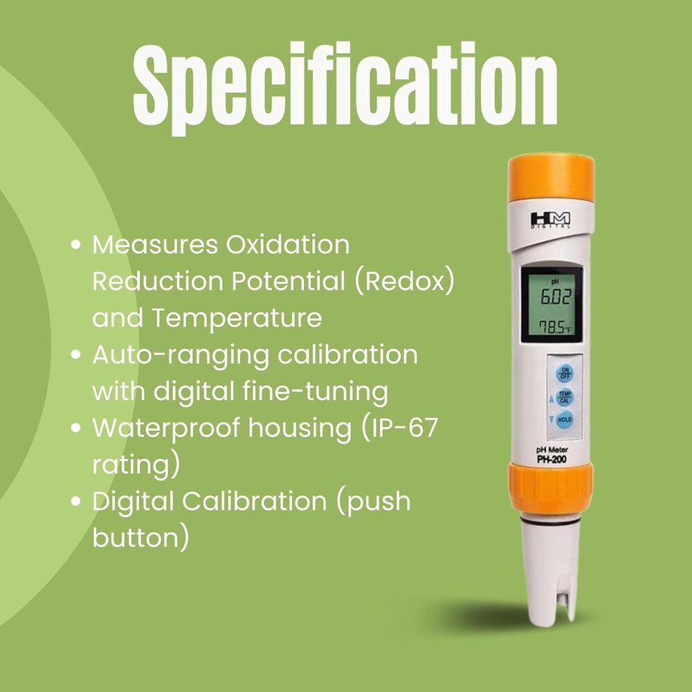 HM Digital (PH-200) Waterproof Professional Series pH/Temp Meter
