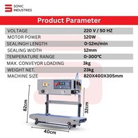 Vertical Band Sealer with nitrogen flushing Mild steel body 3kg top model