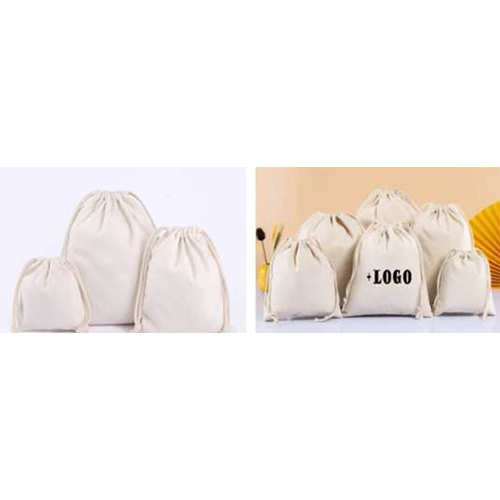 Drawstring Canvas Pouches - Color: Multicolour