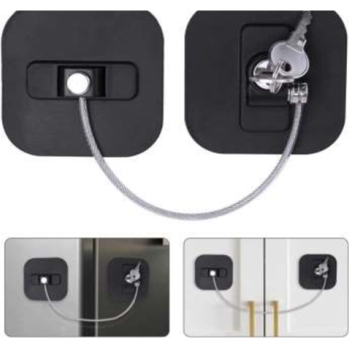 Child Safety Device Refrigerator Lock - Color: Black