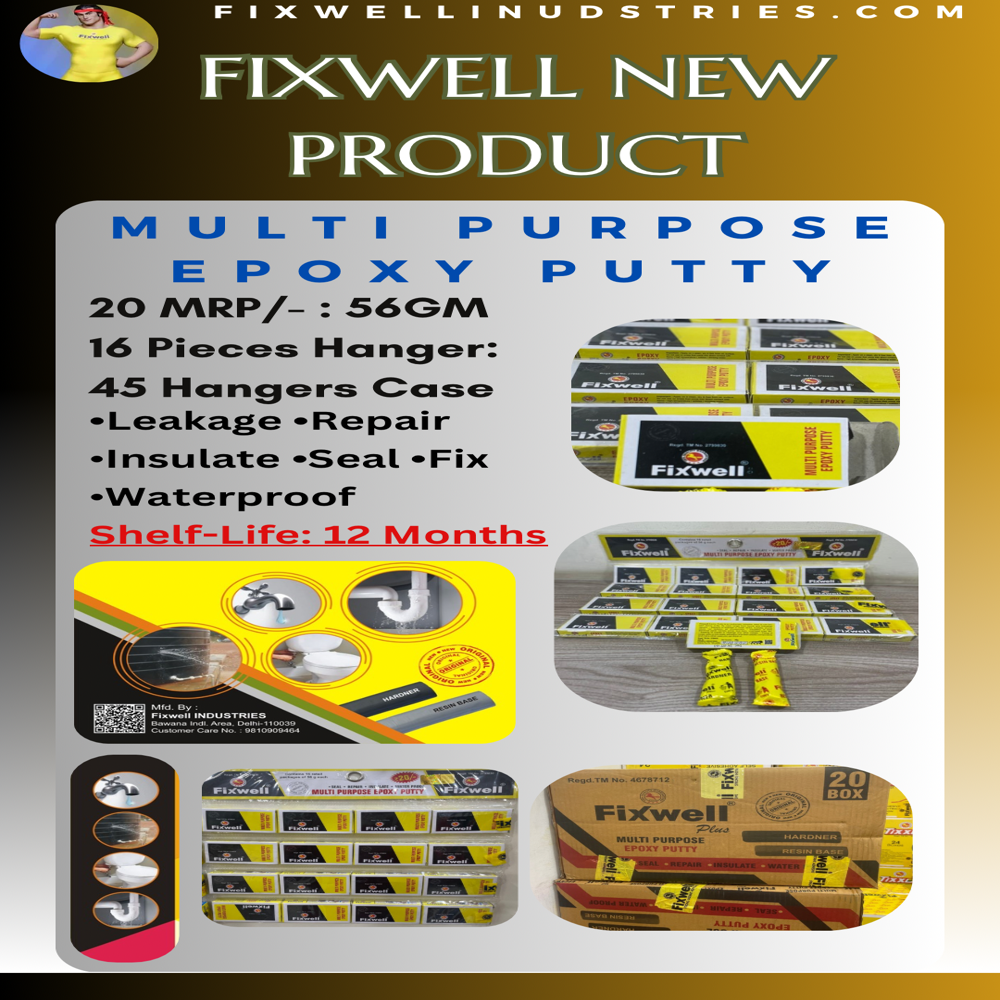 Epoxy Putty Waterproof Mutli Purpose Fixwell 56 Gm - Color: Multiple
