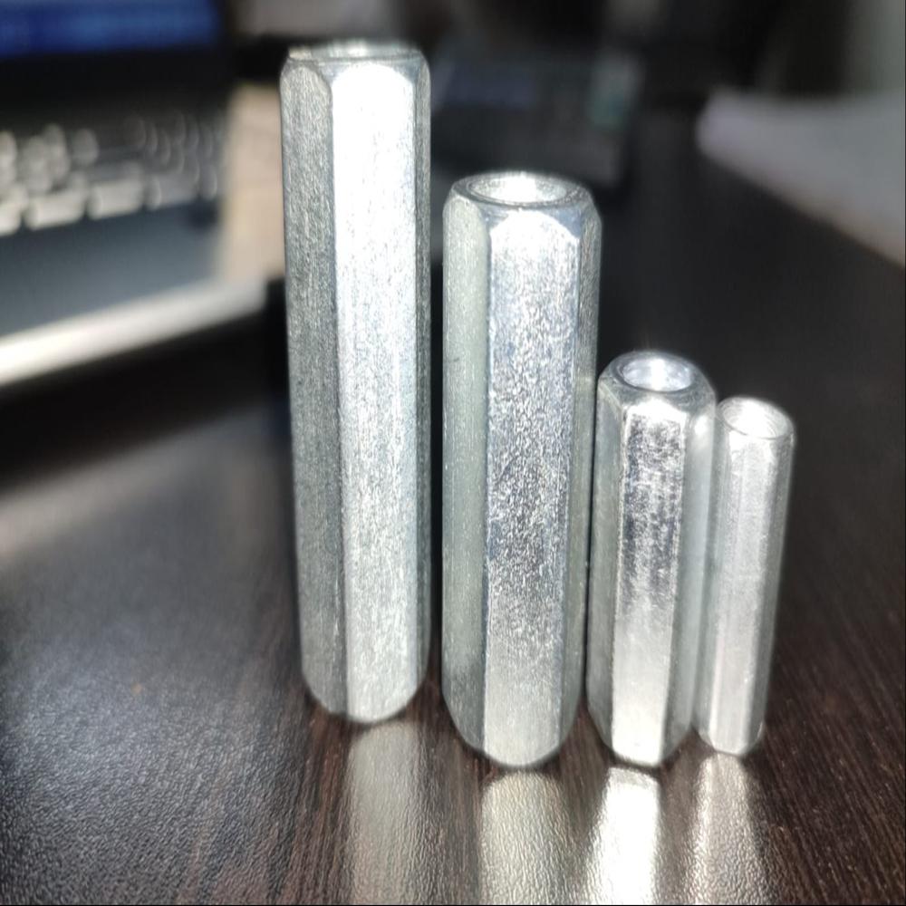 Hex Coupling Nut - Color: White Zin Plated