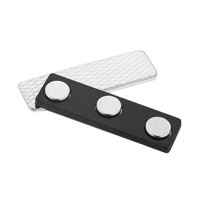 3 Magnet Plastic Badge- Magneticks.