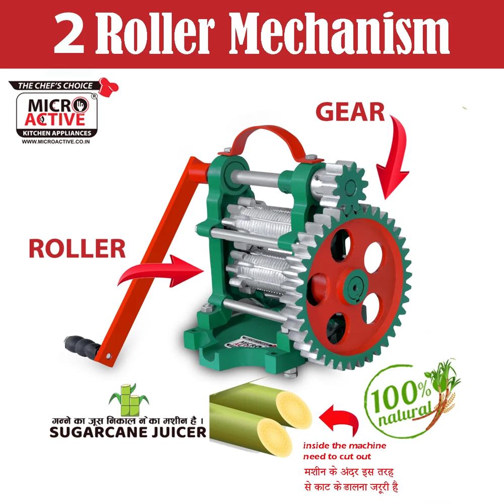 Manual Sugarcane Extraction Machine - M.s. Roller, Green Color, 1 Year Warranty