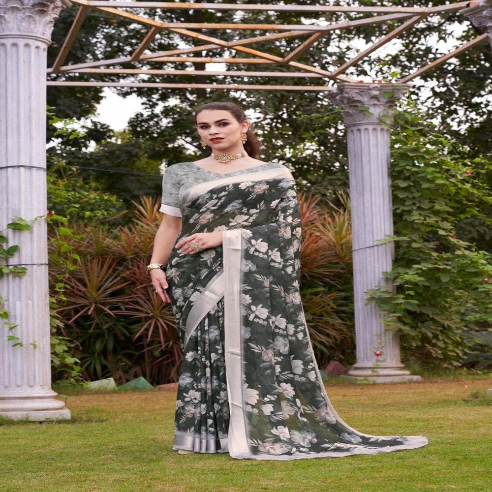 pure viscose satin border saree