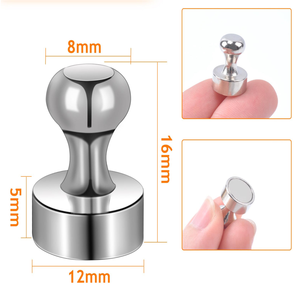 Magnetic Push Pin - Color: Silver