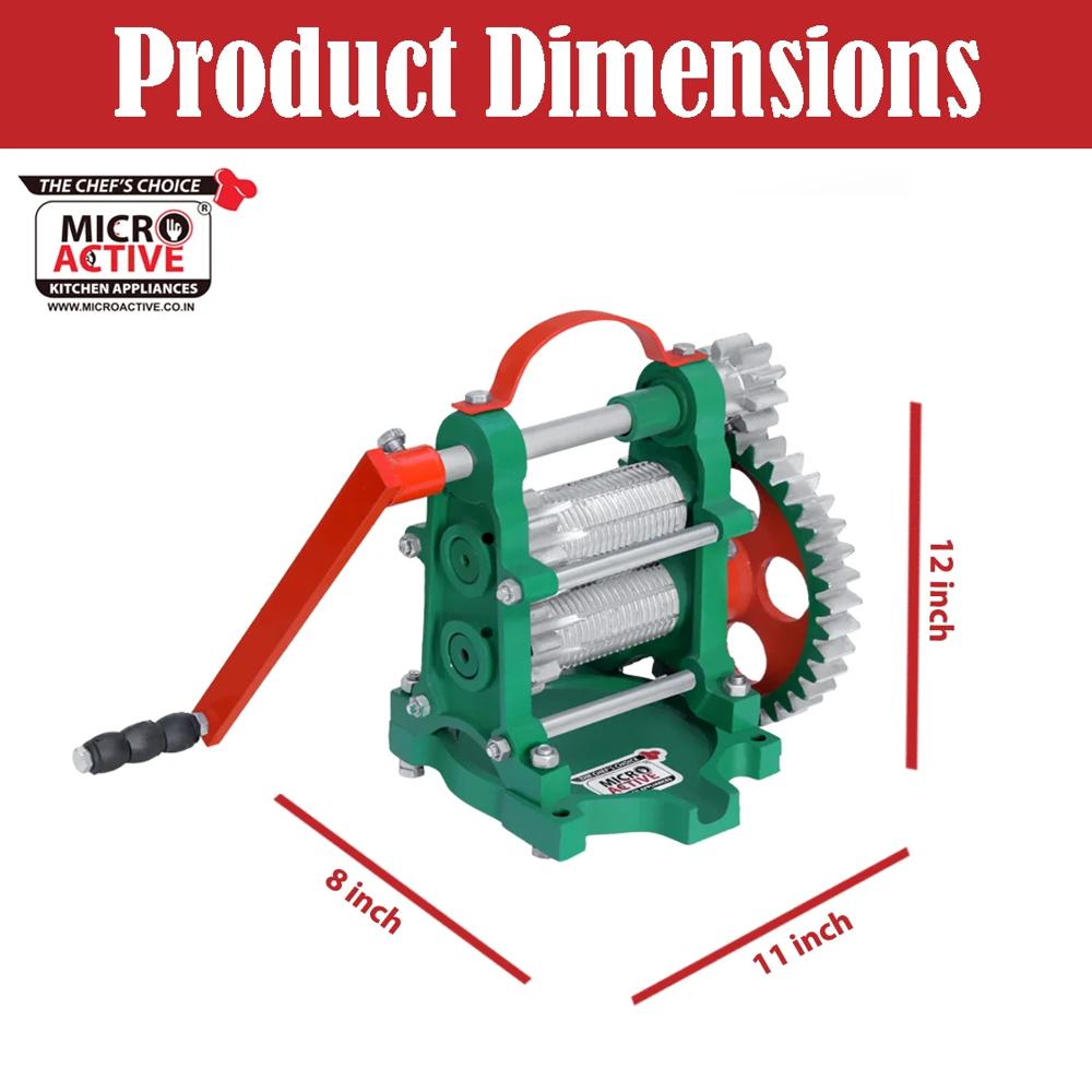 Manual Small Sugarcane Machine Brass Roller - Color: Green And Orange