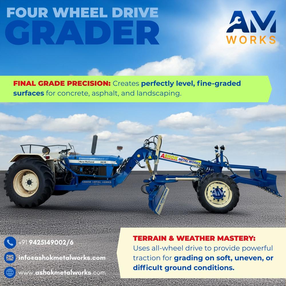 Tractor Mounted Grader - Color: Green