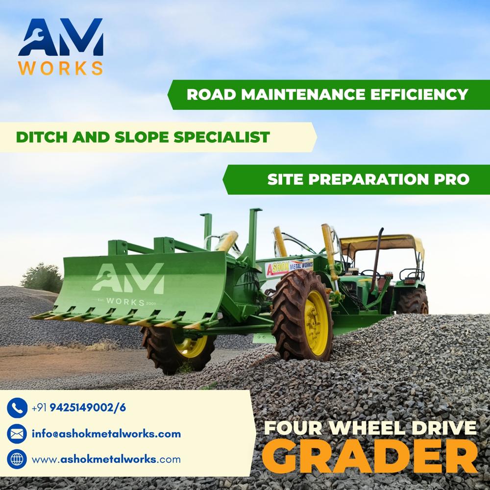 Tractor Mounted Grader - Color: Green