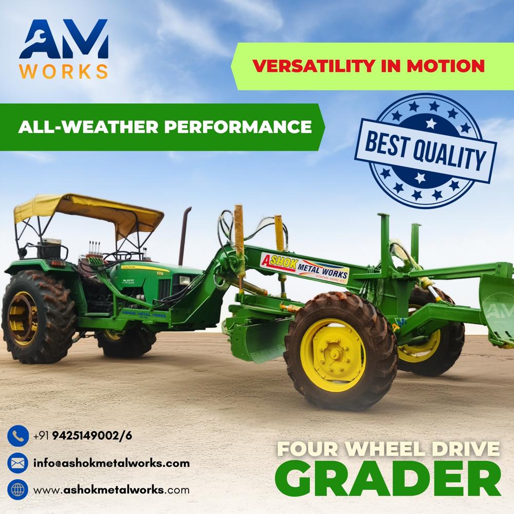 Tractor Mounted Grader - Color: Green