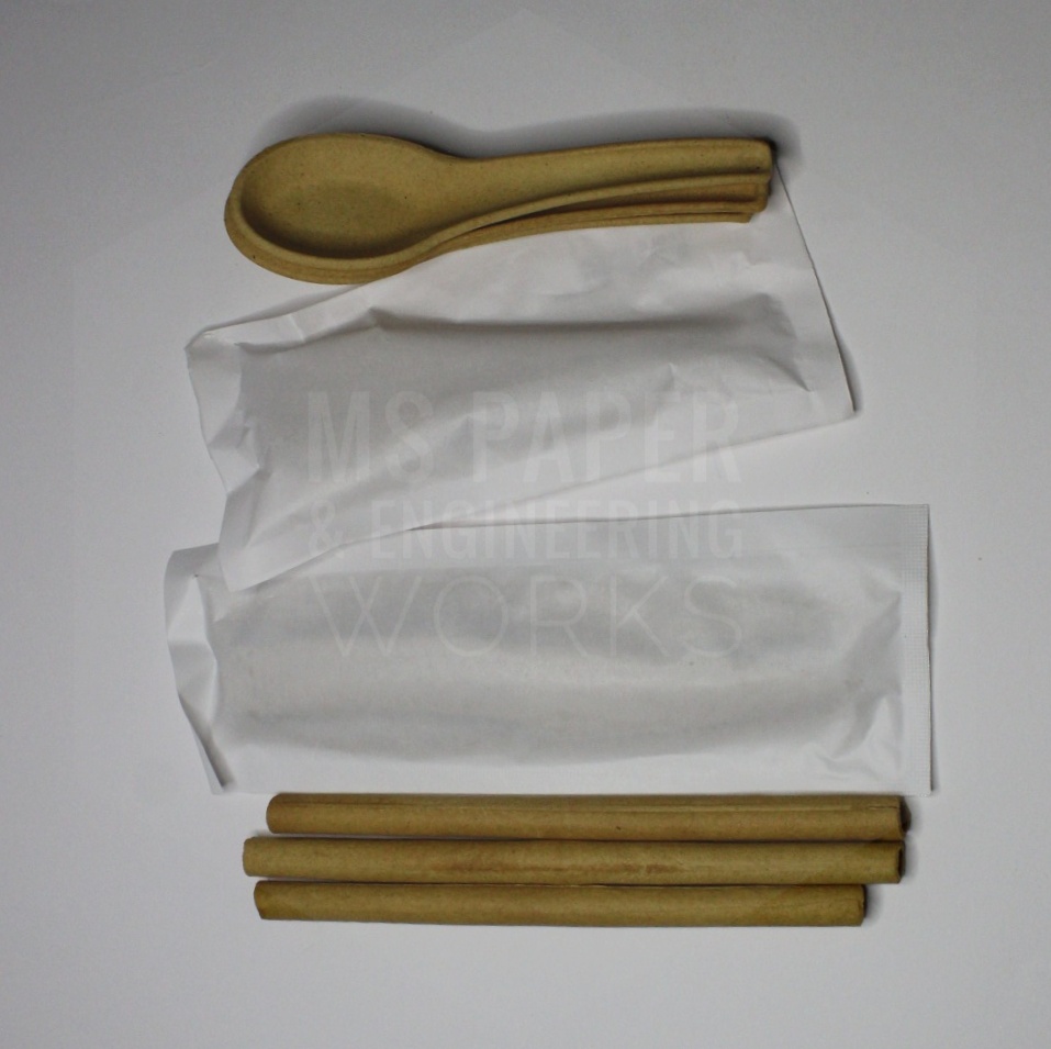 Paper Pouch For Cutlery - Color: White