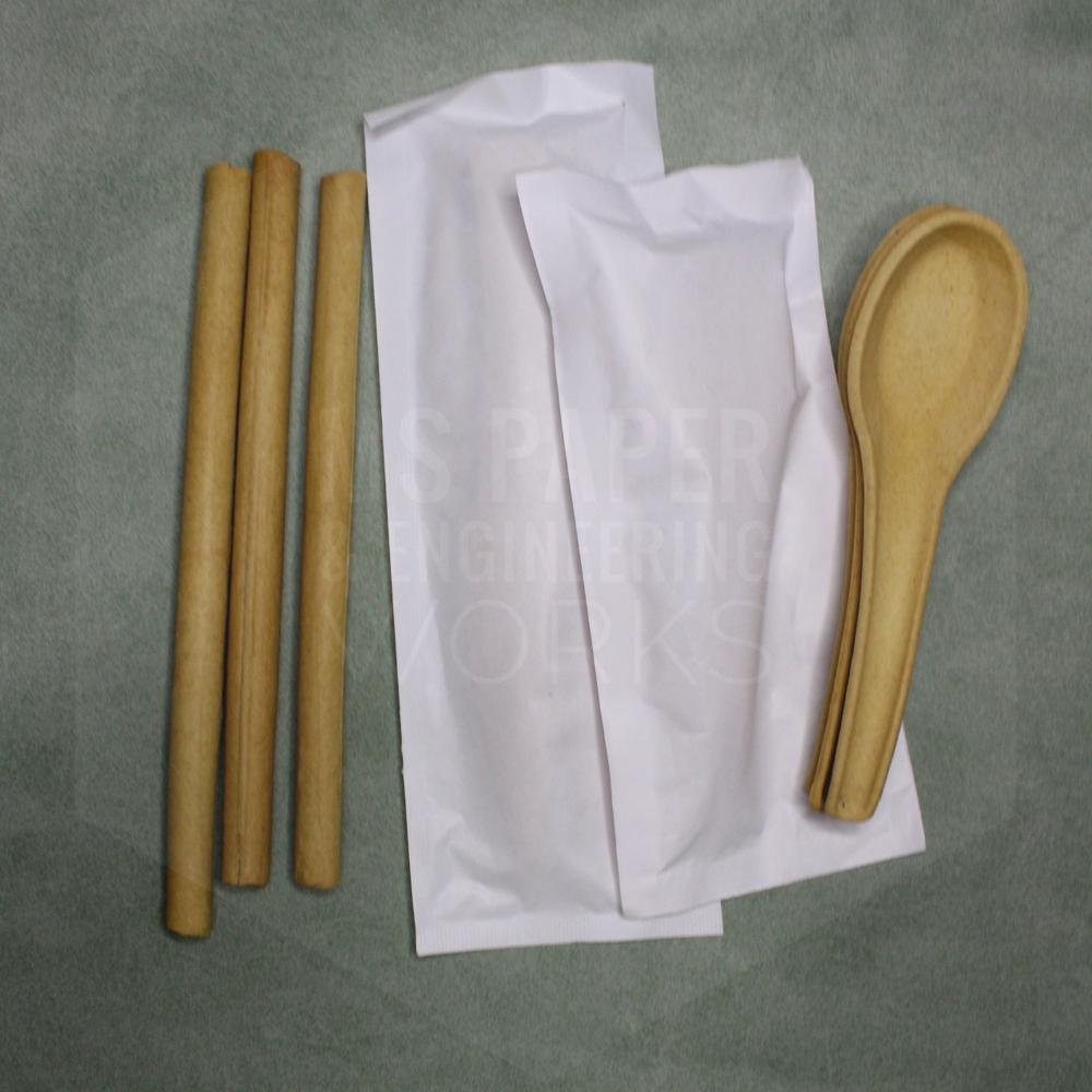 Paper Pouch For Cutlery - Color: White