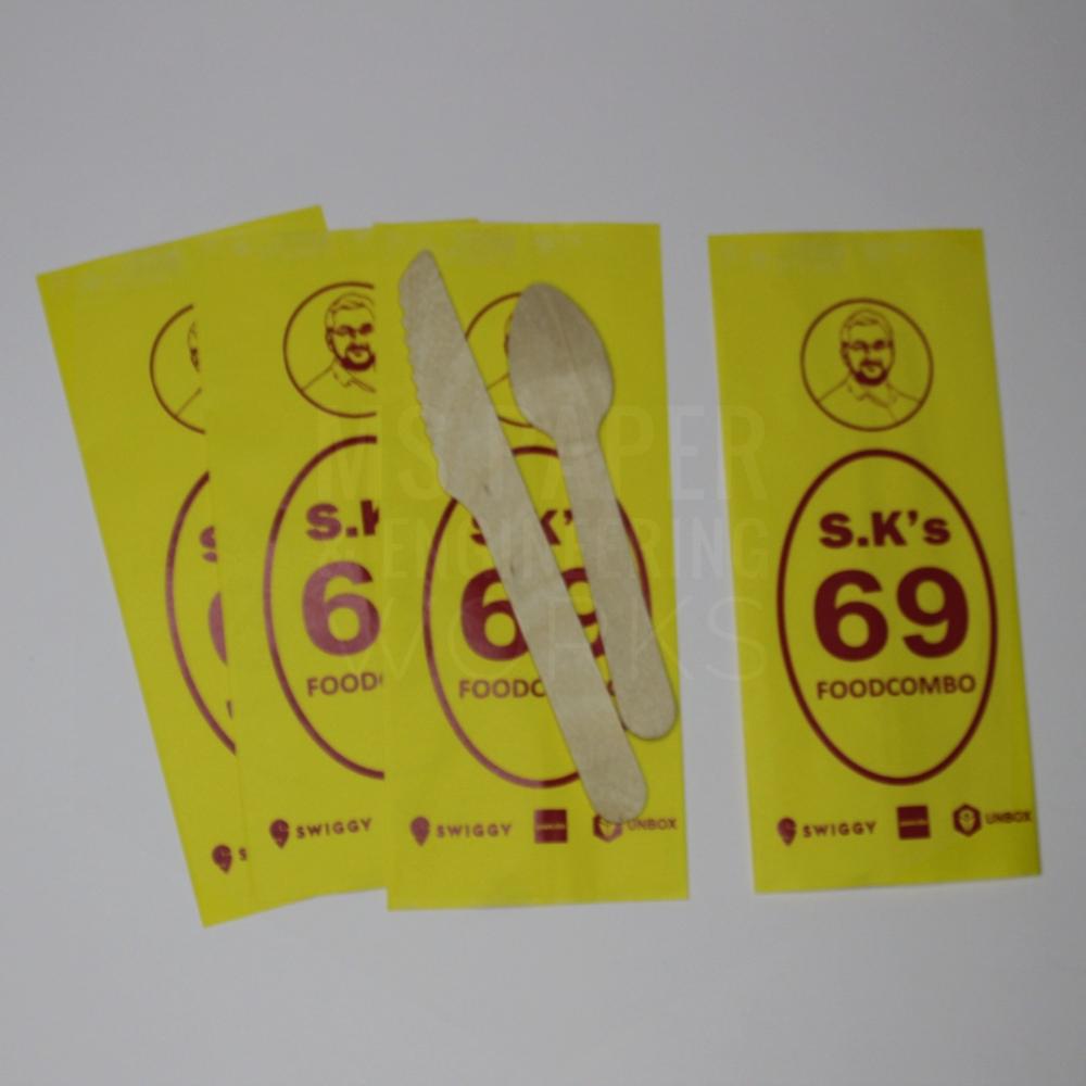 3 Side Seal Cutlery Paper Pouch