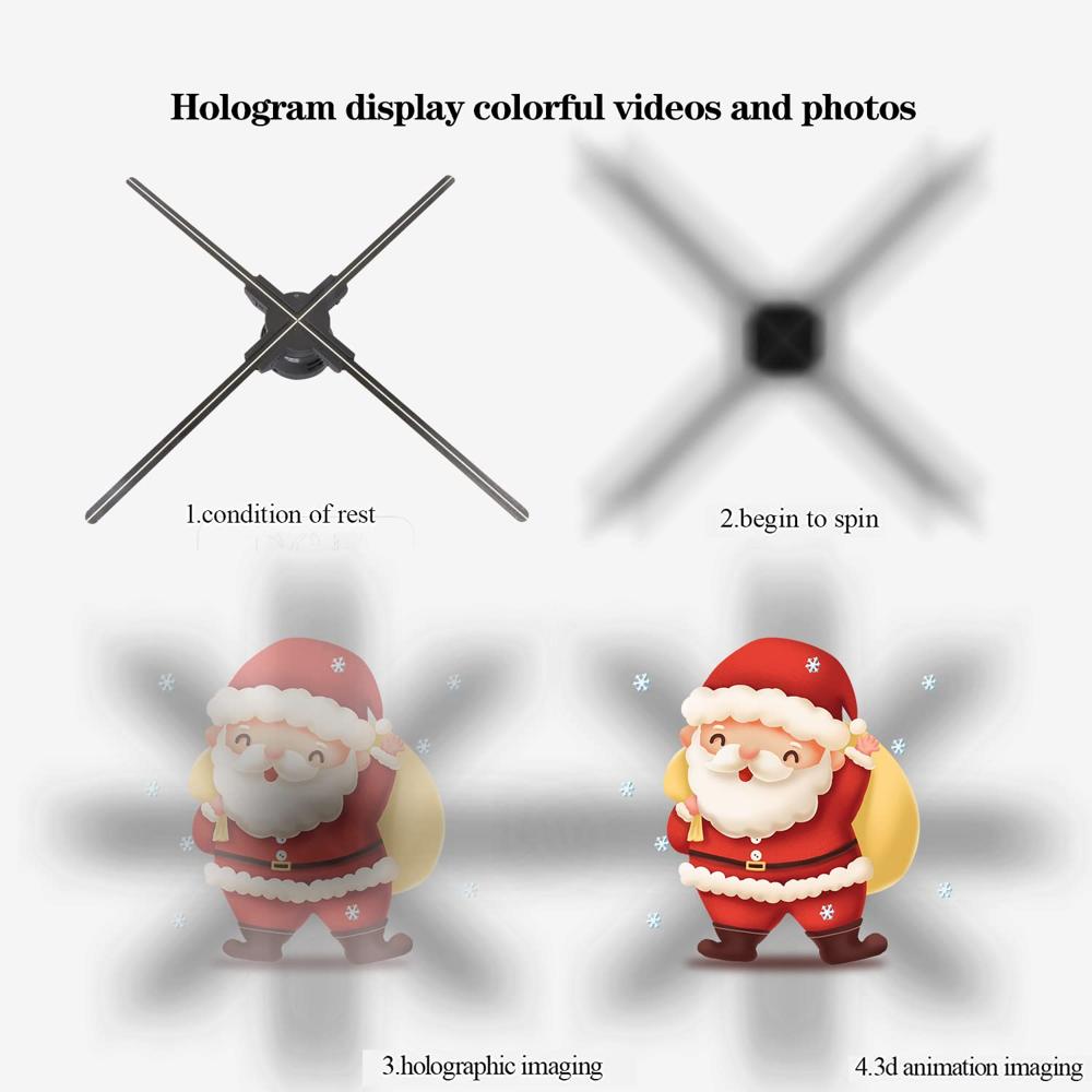 100cm 3d Hologram Fan Display 4 Blade Large Event Hologram Projector - Body Material: Abs Plastic